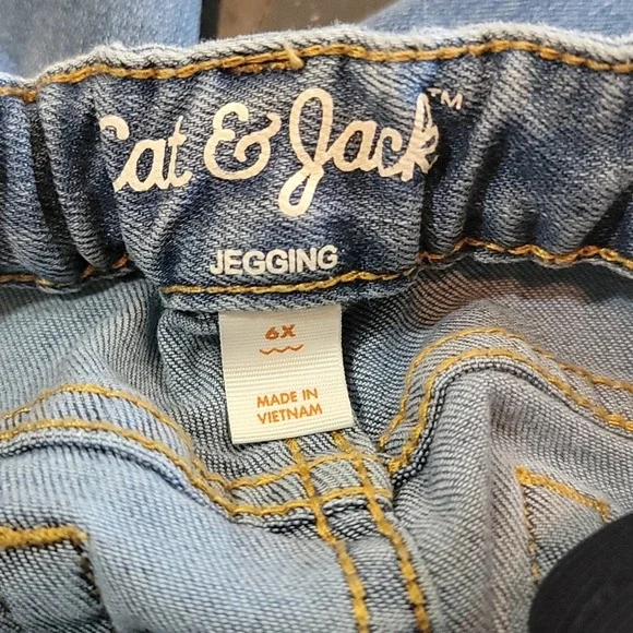 Cat & Jack Jegging Jean's Distressed Adjustable Waist Sz 6X - Picture 3 of 4